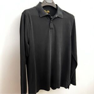 Tasso Elba Black Polo Shirt Classic Design